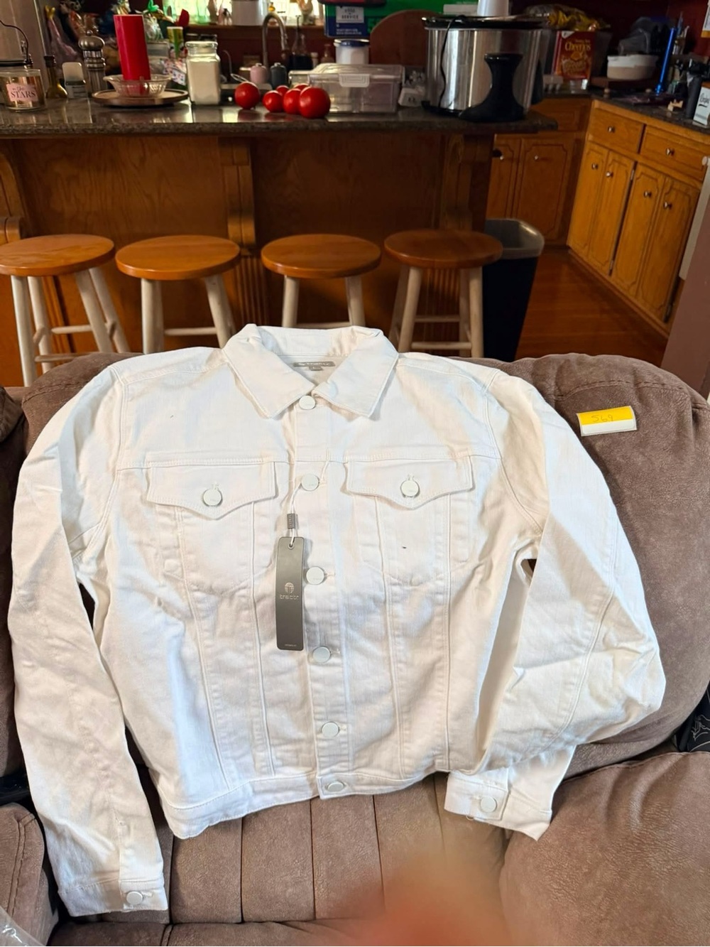 Tractr White Denim Jean Jacket